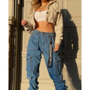 Stylish Blue Cargo Pants